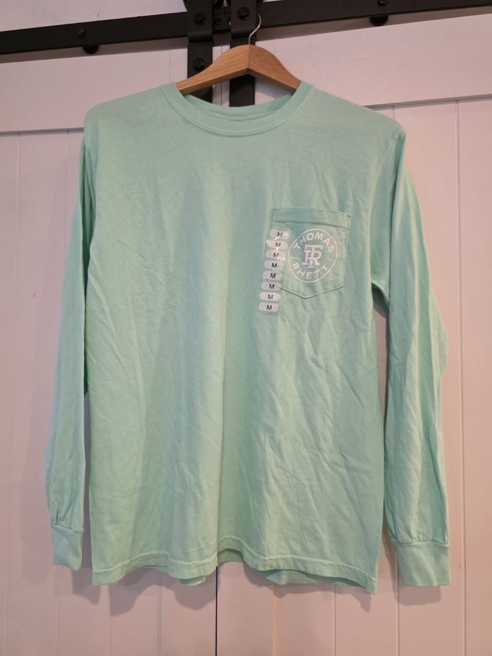 Thomas Rhett Long Sleeve Pocket T-Shirt Mint Green Men's Medium Tour Graphic